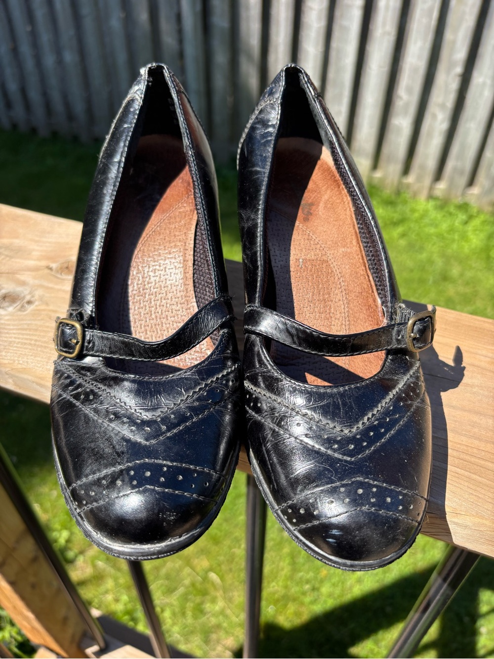 Classic Black Mary Jane Heels with Brogue Detailing by Clarks